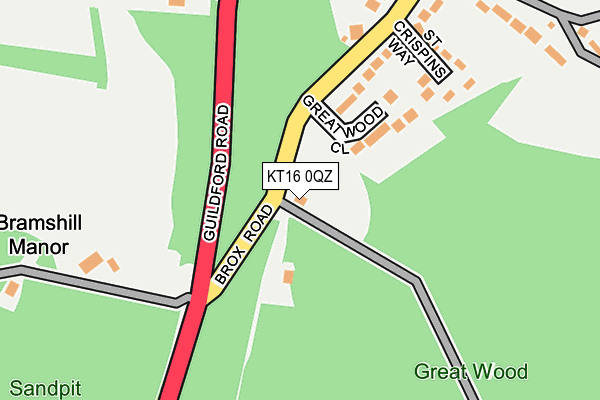 KT16 0QZ map - OS OpenMap – Local (Ordnance Survey) KT16 0QZ map - OS OpenMap – Local (Ordnance Survey)