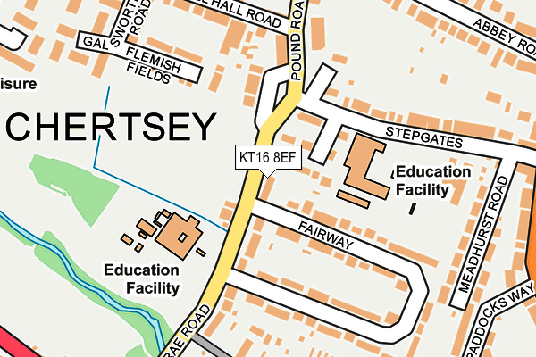 KT16 8EF map - OS OpenMap – Local (Ordnance Survey)