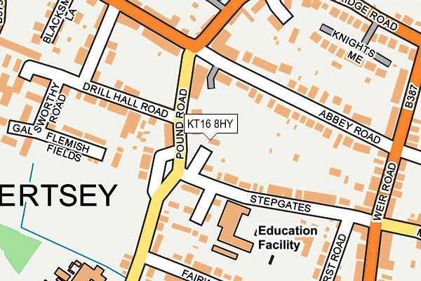 KT16 8HY map - OS OpenMap – Local (Ordnance Survey)