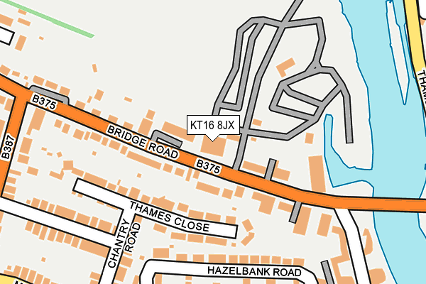 KT16 8JX map - OS OpenMap – Local (Ordnance Survey) KT16 8JX map - OS OpenMap – Local (Ordnance Survey)