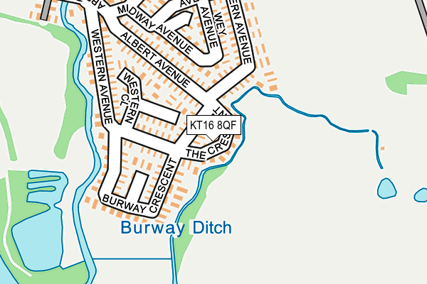 KT16 8QF map - OS OpenMap – Local (Ordnance Survey) KT16 8QF map - OS OpenMap – Local (Ordnance Survey)