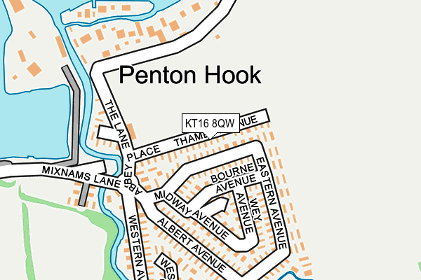 KT16 8QW map - OS OpenMap – Local (Ordnance Survey) KT16 8QW map - OS OpenMap – Local (Ordnance Survey)