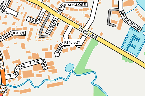 KT16 8QY map - OS OpenMap – Local (Ordnance Survey)