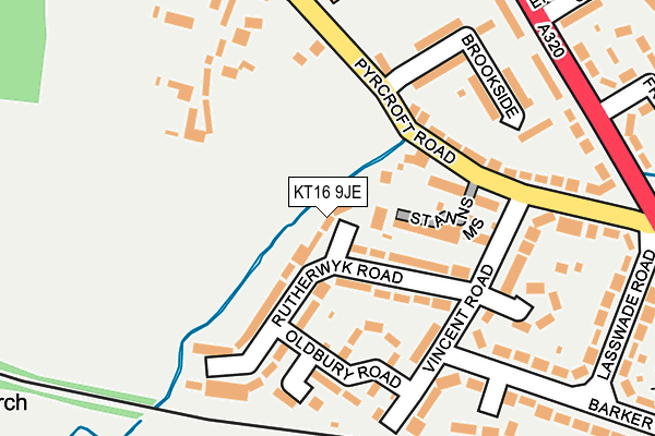 KT16 9JE map - OS OpenMap – Local (Ordnance Survey) KT16 9JE map - OS OpenMap – Local (Ordnance Survey)