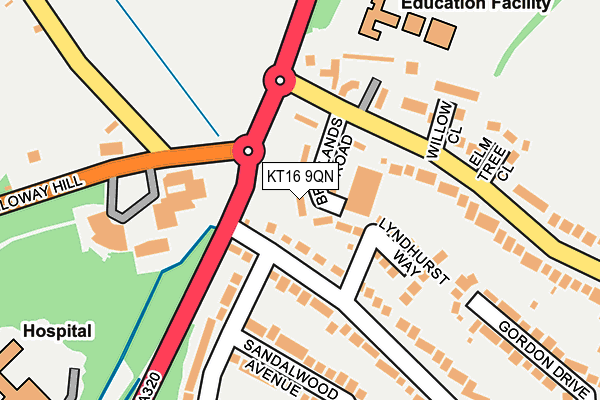 KT16 9QN map - OS OpenMap – Local (Ordnance Survey) KT16 9QN map - OS OpenMap – Local (Ordnance Survey)