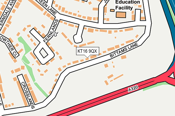 KT16 9QX map - OS OpenMap – Local (Ordnance Survey) KT16 9QX map - OS OpenMap – Local (Ordnance Survey)