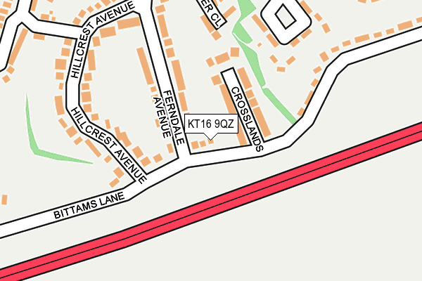 KT16 9QZ map - OS OpenMap – Local (Ordnance Survey) KT16 9QZ map - OS OpenMap – Local (Ordnance Survey)