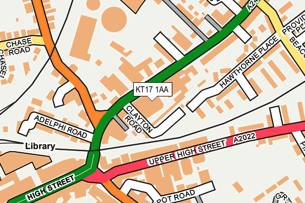 KT17 1AA map - OS OpenMap – Local (Ordnance Survey) KT17 1AA map - OS OpenMap – Local (Ordnance Survey)