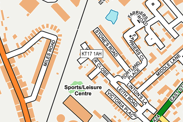 KT17 1AH map - OS OpenMap – Local (Ordnance Survey) KT17 1AH map - OS OpenMap – Local (Ordnance Survey)