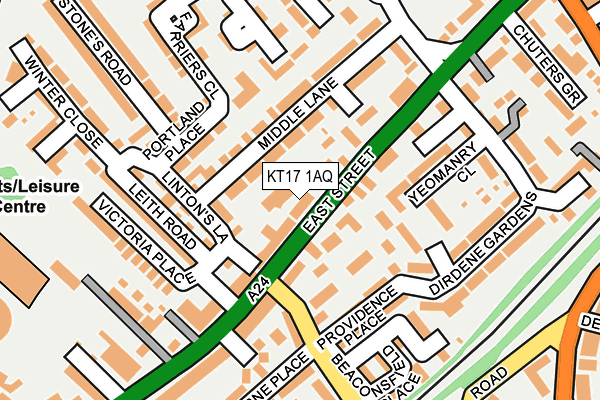 KT17 1AQ map - OS OpenMap – Local (Ordnance Survey) KT17 1AQ map - OS OpenMap – Local (Ordnance Survey)