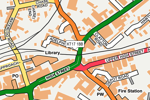 KT17 1BB map - OS OpenMap – Local (Ordnance Survey) KT17 1BB map - OS OpenMap – Local (Ordnance Survey)