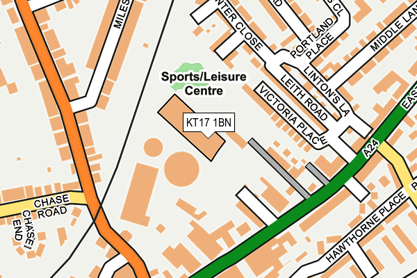 KT17 1BN map - OS OpenMap – Local (Ordnance Survey) KT17 1BN map - OS OpenMap – Local (Ordnance Survey)