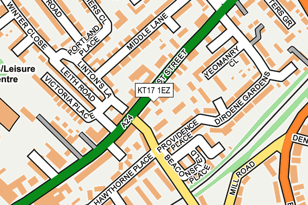 KT17 1EZ map - OS OpenMap – Local (Ordnance Survey) KT17 1EZ map - OS OpenMap – Local (Ordnance Survey)