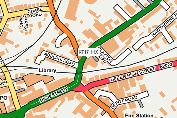 KT17 1HX map - OS OpenMap – Local (Ordnance Survey) KT17 1HX map - OS OpenMap – Local (Ordnance Survey)