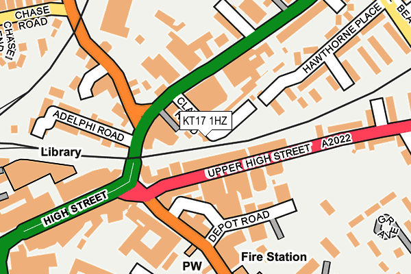 KT17 1HZ map - OS OpenMap – Local (Ordnance Survey) KT17 1HZ map - OS OpenMap – Local (Ordnance Survey)
