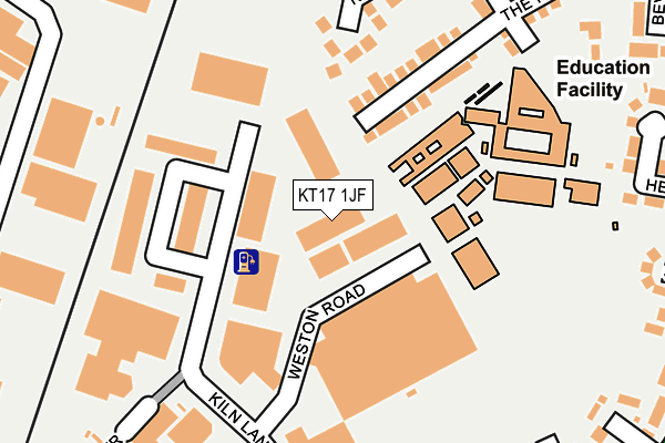 KT17 1JF map - OS OpenMap – Local (Ordnance Survey) KT17 1JF map - OS OpenMap – Local (Ordnance Survey)