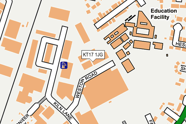 KT17 1JG map - OS OpenMap – Local (Ordnance Survey) KT17 1JG map - OS OpenMap – Local (Ordnance Survey)