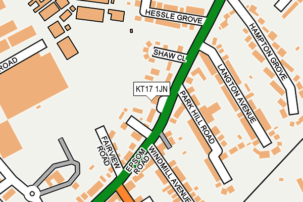 KT17 1JN map - OS OpenMap – Local (Ordnance Survey) KT17 1JN map - OS OpenMap – Local (Ordnance Survey)