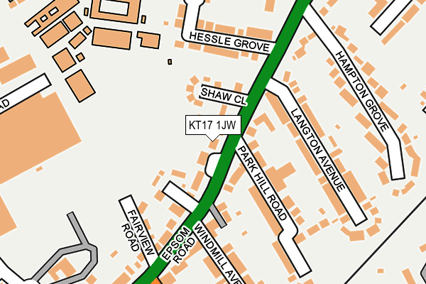 KT17 1JW map - OS OpenMap – Local (Ordnance Survey) KT17 1JW map - OS OpenMap – Local (Ordnance Survey)