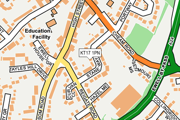 KT17 1PN map - OS OpenMap – Local (Ordnance Survey) KT17 1PN map - OS OpenMap – Local (Ordnance Survey)