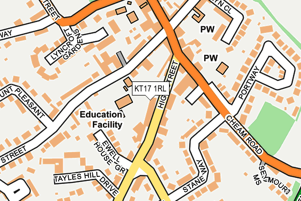 KT17 1RL map - OS OpenMap – Local (Ordnance Survey) KT17 1RL map - OS OpenMap – Local (Ordnance Survey)