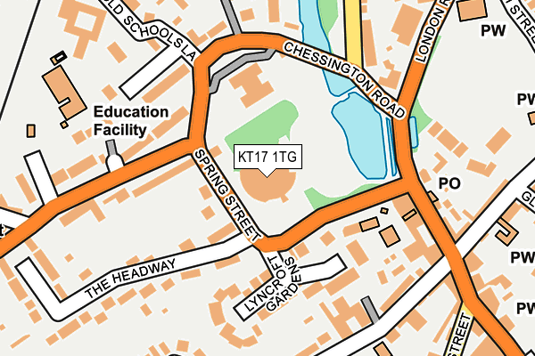 KT17 1TG map - OS OpenMap – Local (Ordnance Survey) KT17 1TG map - OS OpenMap – Local (Ordnance Survey)