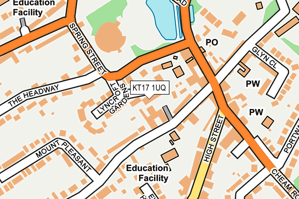 KT17 1UQ map - OS OpenMap – Local (Ordnance Survey) KT17 1UQ map - OS OpenMap – Local (Ordnance Survey)