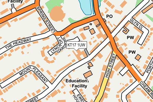 KT17 1UW map - OS OpenMap – Local (Ordnance Survey) KT17 1UW map - OS OpenMap – Local (Ordnance Survey)