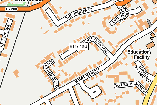 KT17 1XG map - OS OpenMap – Local (Ordnance Survey) KT17 1XG map - OS OpenMap – Local (Ordnance Survey)