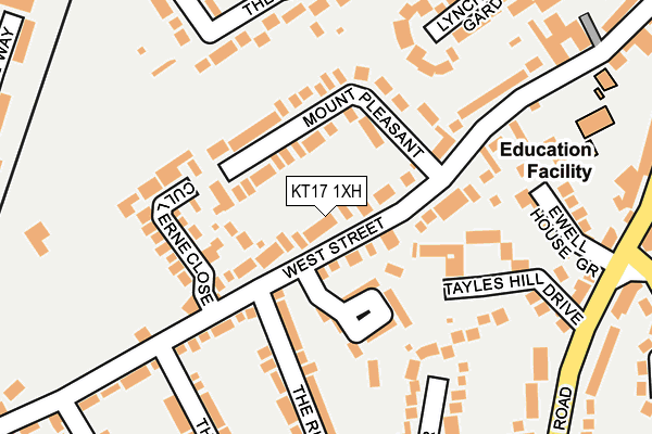 KT17 1XH map - OS OpenMap – Local (Ordnance Survey) KT17 1XH map - OS OpenMap – Local (Ordnance Survey)