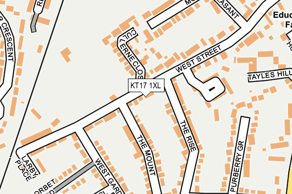 KT17 1XL map - OS OpenMap – Local (Ordnance Survey) KT17 1XL map - OS OpenMap – Local (Ordnance Survey)