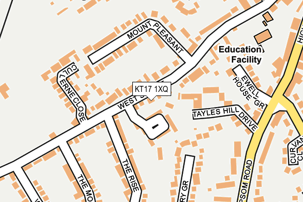KT17 1XQ map - OS OpenMap – Local (Ordnance Survey) KT17 1XQ map - OS OpenMap – Local (Ordnance Survey)