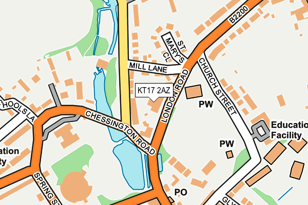 KT17 2AZ map - OS OpenMap – Local (Ordnance Survey) KT17 2AZ map - OS OpenMap – Local (Ordnance Survey)