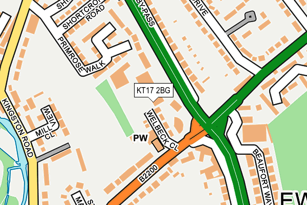 KT17 2BG map - OS OpenMap – Local (Ordnance Survey) KT17 2BG map - OS OpenMap – Local (Ordnance Survey)