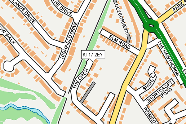 KT17 2EY map - OS OpenMap – Local (Ordnance Survey) KT17 2EY map - OS OpenMap – Local (Ordnance Survey)