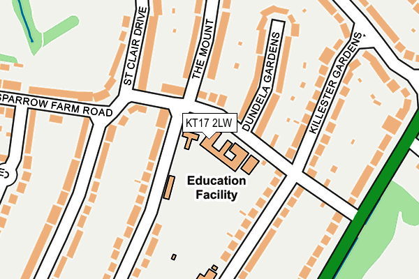 KT17 2LW map - OS OpenMap – Local (Ordnance Survey) KT17 2LW map - OS OpenMap – Local (Ordnance Survey)