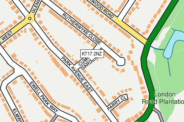 KT17 2NZ map - OS OpenMap – Local (Ordnance Survey) KT17 2NZ map - OS OpenMap – Local (Ordnance Survey)