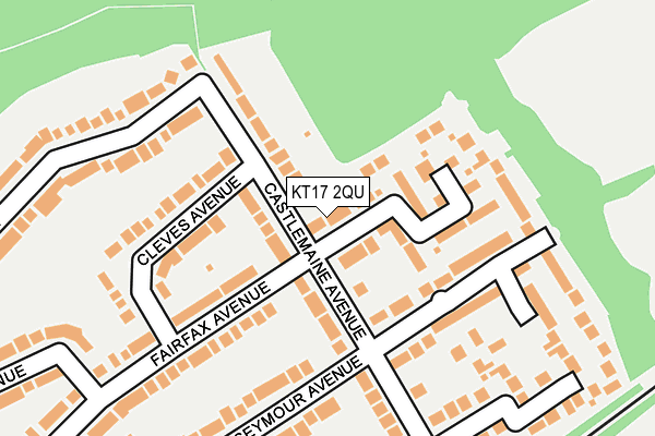 KT17 2QU map - OS OpenMap – Local (Ordnance Survey) KT17 2QU map - OS OpenMap – Local (Ordnance Survey)