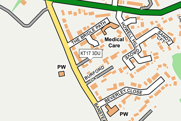 KT17 3DU map - OS OpenMap – Local (Ordnance Survey) KT17 3DU map - OS OpenMap – Local (Ordnance Survey)