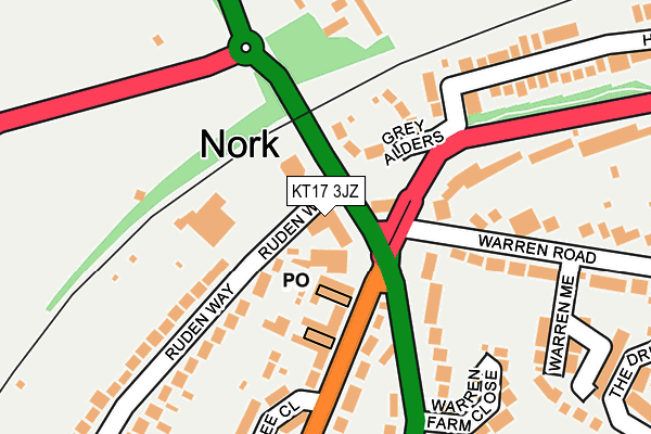 KT17 3JZ map - OS OpenMap – Local (Ordnance Survey) KT17 3JZ map - OS OpenMap – Local (Ordnance Survey)