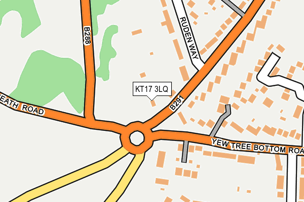 KT17 3LQ map - OS OpenMap – Local (Ordnance Survey) KT17 3LQ map - OS OpenMap – Local (Ordnance Survey)