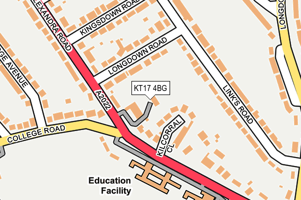KT17 4BG map - OS OpenMap – Local (Ordnance Survey) KT17 4BG map - OS OpenMap – Local (Ordnance Survey)