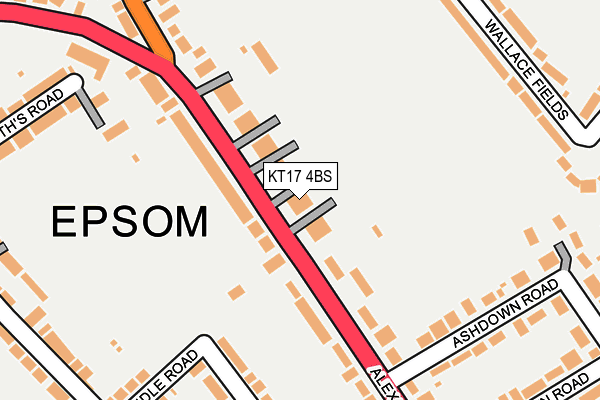 KT17 4BS map - OS OpenMap – Local (Ordnance Survey) KT17 4BS map - OS OpenMap – Local (Ordnance Survey)