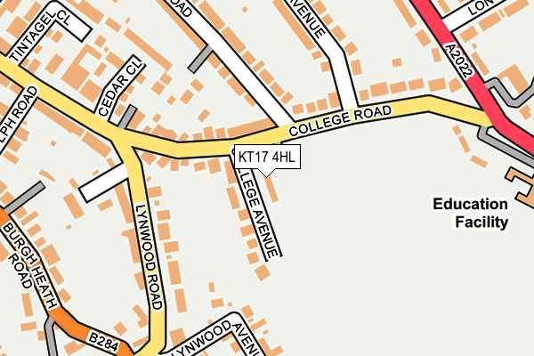 KT17 4HL map - OS OpenMap – Local (Ordnance Survey) KT17 4HL map - OS OpenMap – Local (Ordnance Survey)