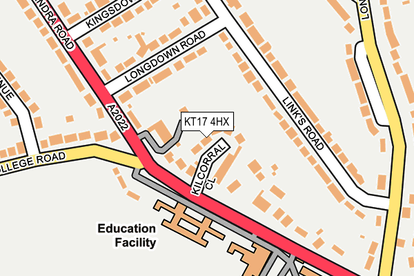 KT17 4HX map - OS OpenMap – Local (Ordnance Survey) KT17 4HX map - OS OpenMap – Local (Ordnance Survey)