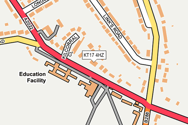 KT17 4HZ map - OS OpenMap – Local (Ordnance Survey) KT17 4HZ map - OS OpenMap – Local (Ordnance Survey)