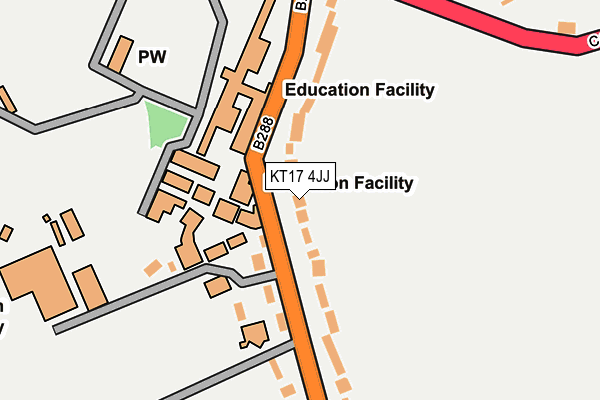 KT17 4JJ map - OS OpenMap – Local (Ordnance Survey) KT17 4JJ map - OS OpenMap – Local (Ordnance Survey)
