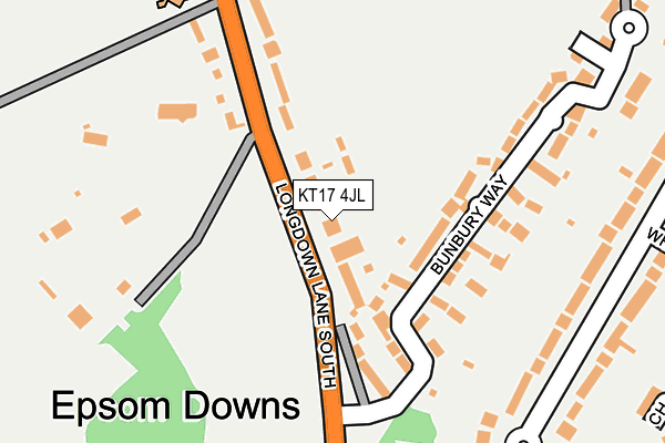 KT17 4JL map - OS OpenMap – Local (Ordnance Survey) KT17 4JL map - OS OpenMap – Local (Ordnance Survey)