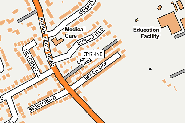 KT17 4NE map - OS OpenMap – Local (Ordnance Survey) KT17 4NE map - OS OpenMap – Local (Ordnance Survey)