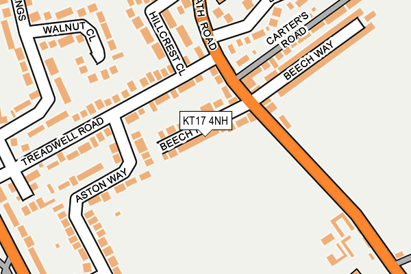 KT17 4NH map - OS OpenMap – Local (Ordnance Survey) KT17 4NH map - OS OpenMap – Local (Ordnance Survey)